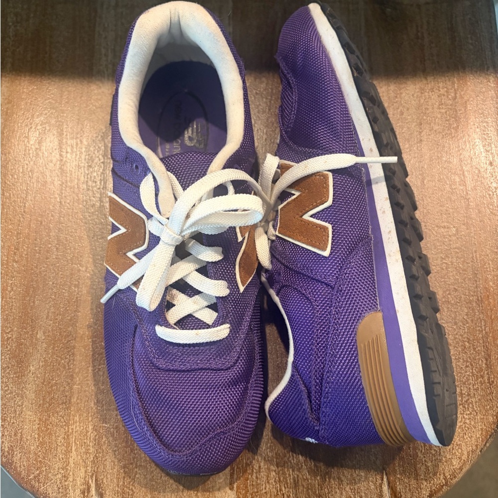 New Balance White and Purple Sneakers